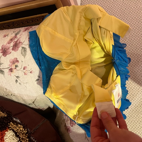 Blue / turquoise chiffon minidress/ party dress - Picture 5 of 6